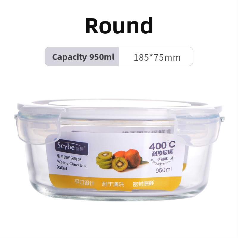 Kutija za ručak od otpornog stakla s zatvorivom posudom, sigurna za mikrovalnu; podijeljena na tri pretinca i trostruki sloj dizajna; kapacitet 301–500 ml, 501–800 ml i 800–1000 ml.