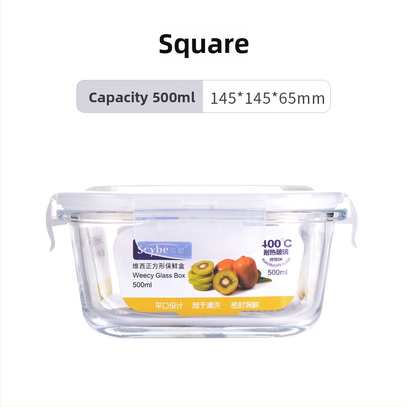 Kutija za ručak od otpornog stakla s zatvorivom posudom, sigurna za mikrovalnu; podijeljena na tri pretinca i trostruki sloj dizajna; kapacitet 301–500 ml, 501–800 ml i 800–1000 ml.