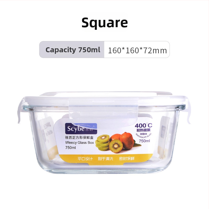 Kutija za ručak od otpornog stakla s zatvorivom posudom, sigurna za mikrovalnu; podijeljena na tri pretinca i trostruki sloj dizajna; kapacitet 301–500 ml, 501–800 ml i 800–1000 ml.