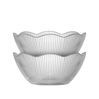 Bol de salată din sticlă îngroșată, formă neregulată, suprafață emailată, stil modern minimalist