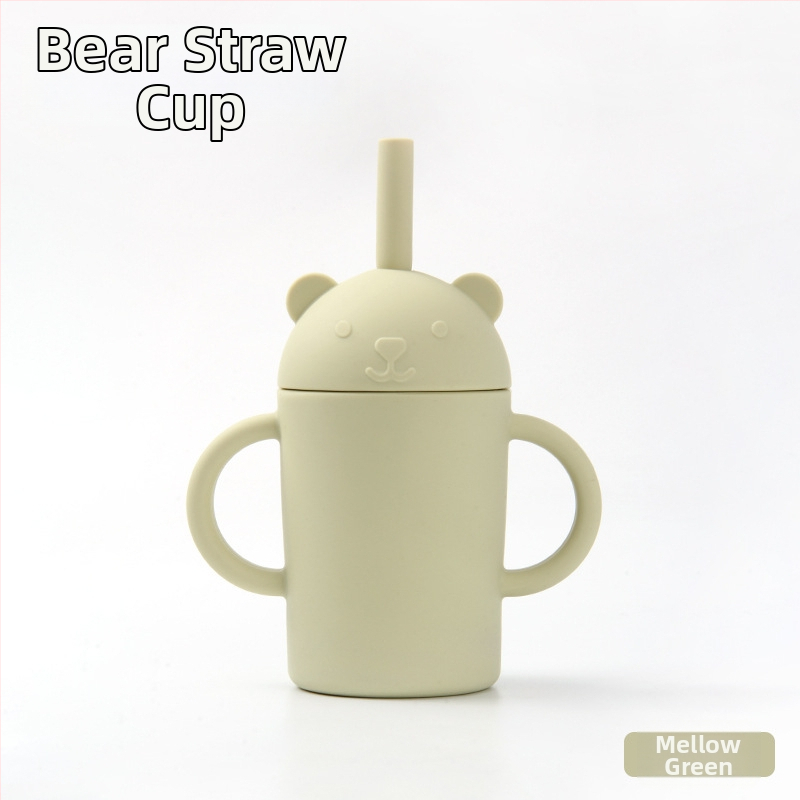 Detská miska zo silikónu na jedlo so sade príborov (vidlička a lyžička) — guľatá, vhodná do mikrovlnky, pre deti