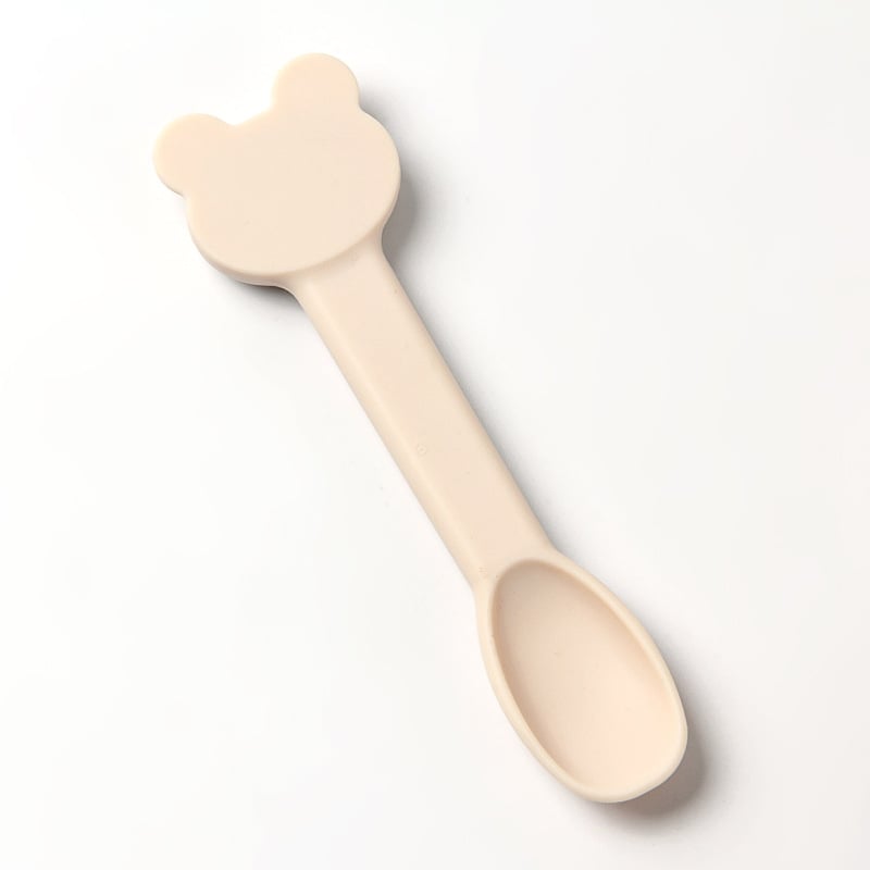 Bol din silicon pentru bebeluși, cu set de tacâmuri (furcă și lingură) — rotund, rezistent la microunde, pentru copii