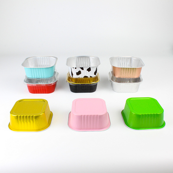 Κουτί μίας χρήσης από αλουμινόχαρτο τροφίμων, τετράγωνου σχήματος, χωρητικότητας 300 ml, με προσαρμοσμένο λογότυπο, 1000 τεμάχια ανά κιβώτιο