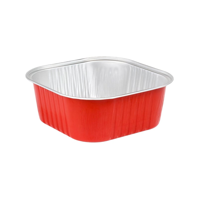 Κουτί μίας χρήσης από αλουμινόχαρτο τροφίμων, τετράγωνου σχήματος, χωρητικότητας 300 ml, με προσαρμοσμένο λογότυπο, 1000 τεμάχια ανά κιβώτιο