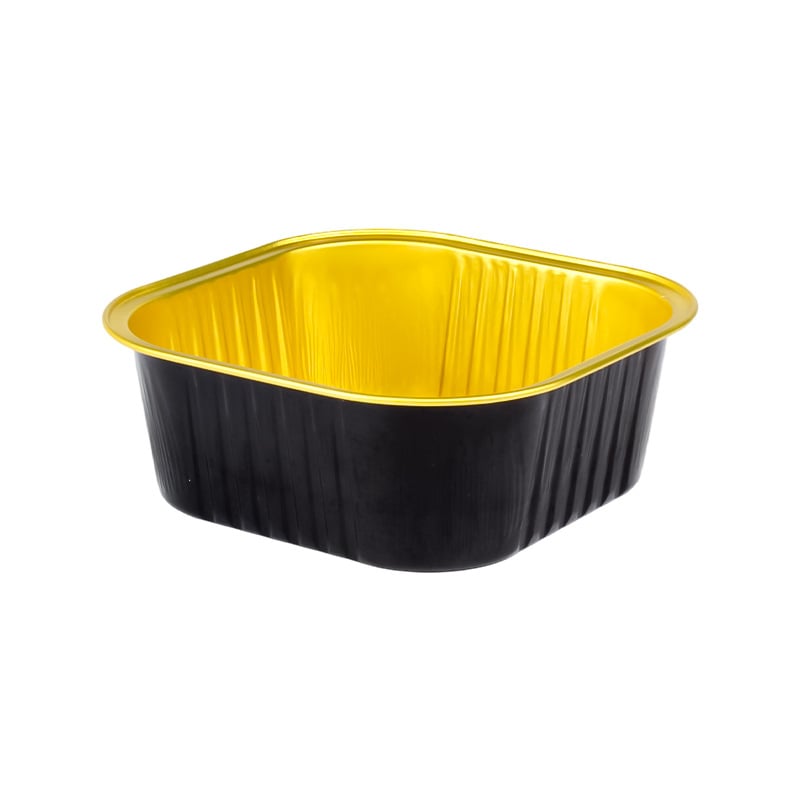 Κουτί μίας χρήσης από αλουμινόχαρτο τροφίμων, τετράγωνου σχήματος, χωρητικότητας 300 ml, με προσαρμοσμένο λογότυπο, 1000 τεμάχια ανά κιβώτιο