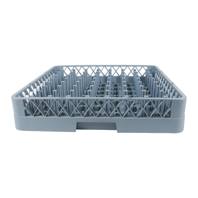 Mosogatógéphez való evőeszköztartó kosár, négyzetes műanyag, 25 tüskés, vízelvezetés nélküli kialakítás