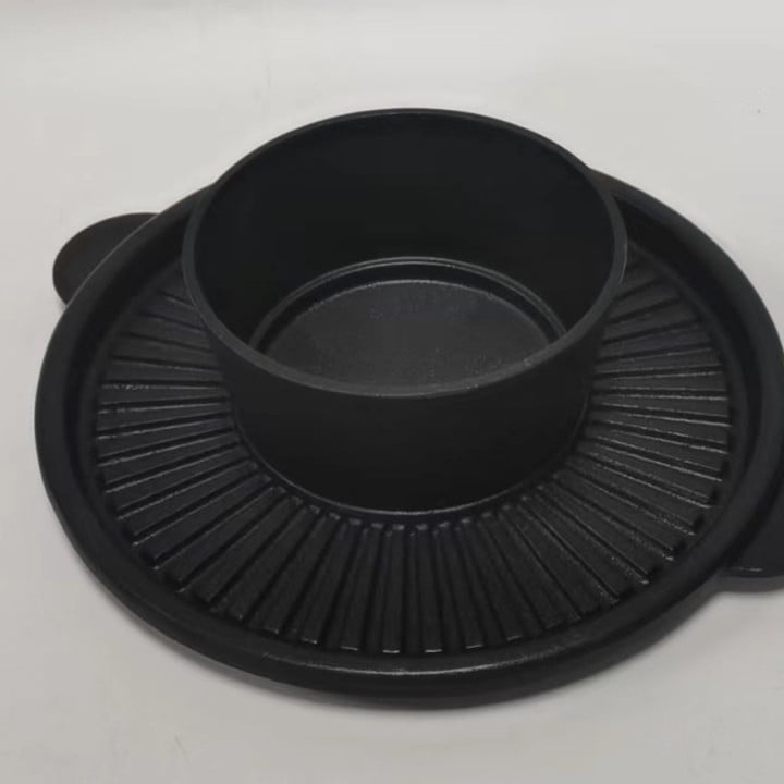 Ολοκληρωμένο χωρίς καπνό ηλεκτρικό γκριλ και πλάκα για κατσαρόλα, κυκλικού σχήματος αλουμινένιο αντικολλητικό, πολλαπλών χρήσεων, βάρος 1,65 kg, προσαρμοσμένη επεξεργασία