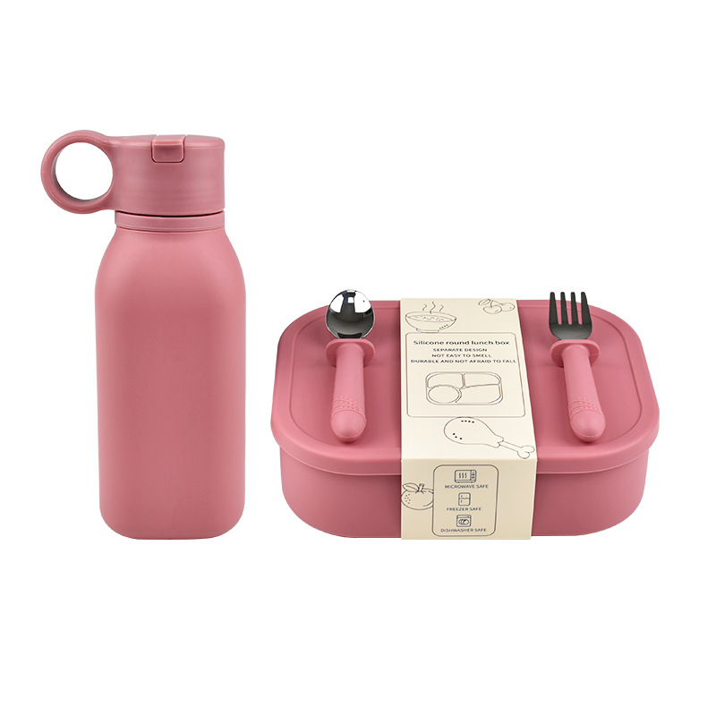 Set silikonskih kutija za obrok s četiri odjeljka, pravokutnog oblika, 800–1000 ml, pogodna za mikrovalnu pećnicu