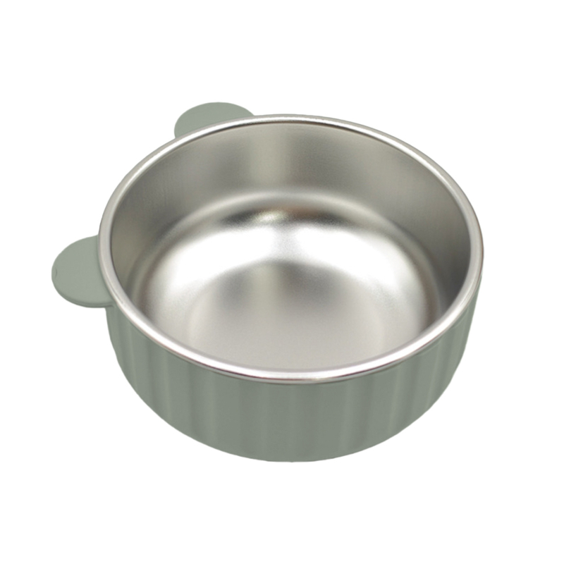 Vas de silicon pentru bebeluți cu inserție detașabilă anti-arși, strat interior ceramic sau oțel inoxidabil, pachet 2 bucăți, de la 6 luni