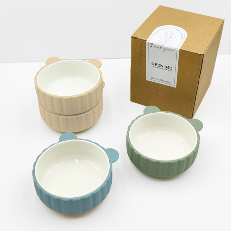 Vas de silicon pentru bebeluți cu inserție detașabilă anti-arși, strat interior ceramic sau oțel inoxidabil, pachet 2 bucăți, de la 6 luni