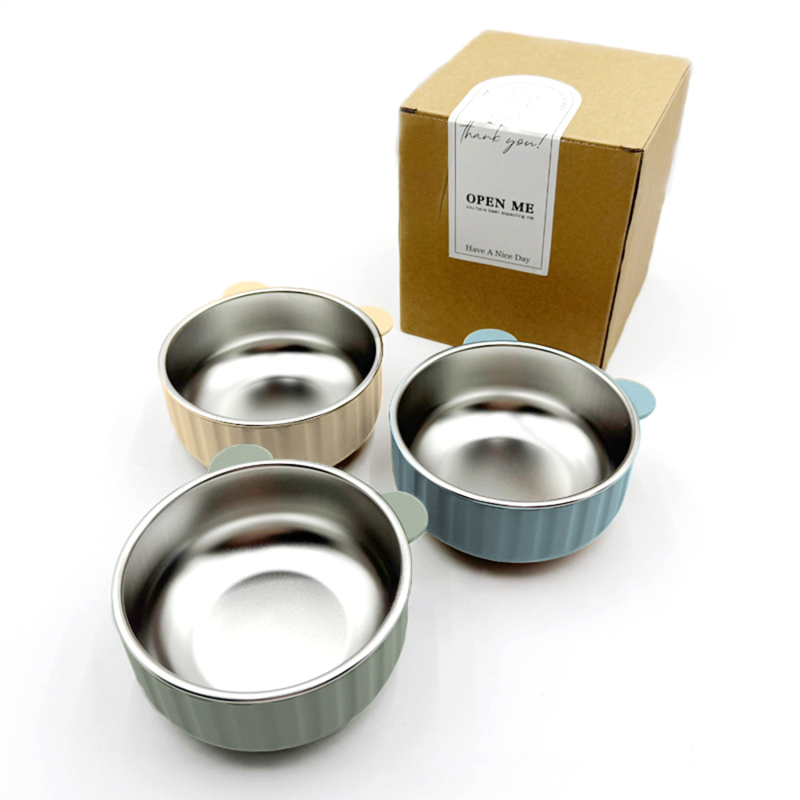 Vas de silicon pentru bebeluți cu inserție detașabilă anti-arși, strat interior ceramic sau oțel inoxidabil, pachet 2 bucăți, de la 6 luni