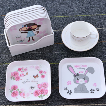 Чиния за плодове от меламин, квадратна форма, надглазурно покритие, печатано лого, неподходяща за микровълнова