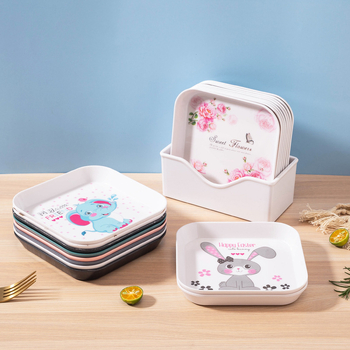 Чиния за плодове от меламин, квадратна форма, надглазурно покритие, печатано лого, неподходяща за микровълнова