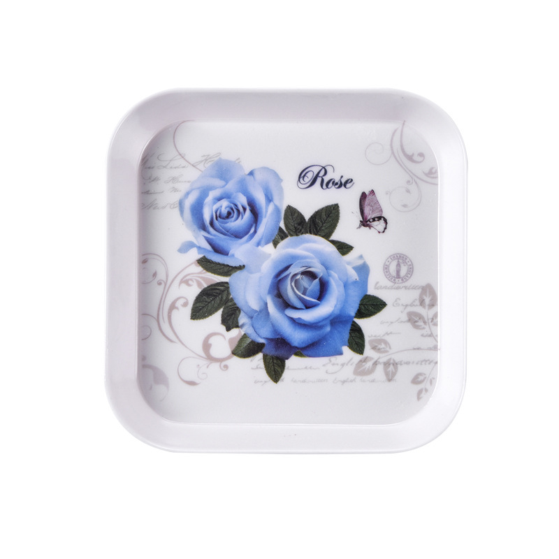 Чиния за плодове от меламин, квадратна форма, надглазурно покритие, печатано лого, неподходяща за микровълнова