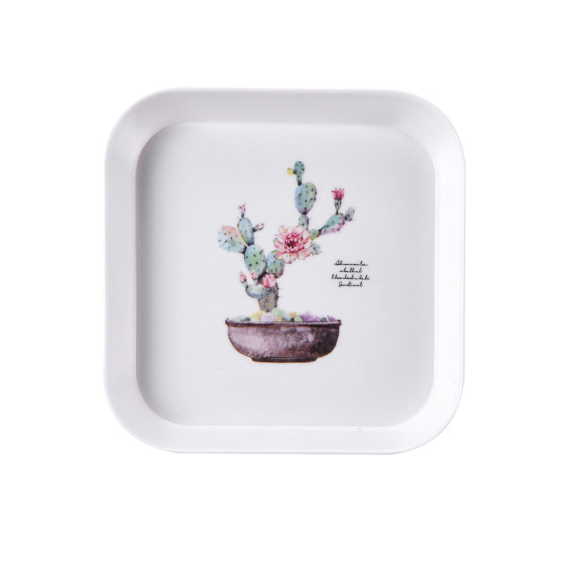 Чиния за плодове от меламин, квадратна форма, надглазурно покритие, печатано лого, неподходяща за микровълнова