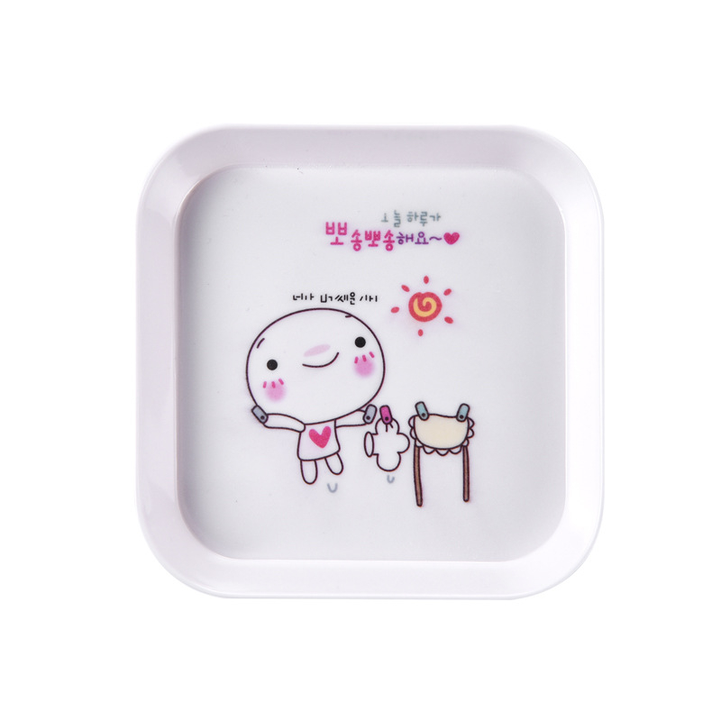 Чиния за плодове от меламин, квадратна форма, надглазурно покритие, печатано лого, неподходяща за микровълнова