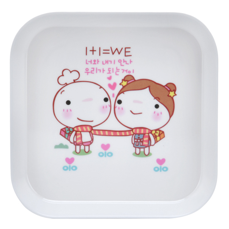 Чиния за плодове от меламин, квадратна форма, надглазурно покритие, печатано лого, неподходяща за микровълнова