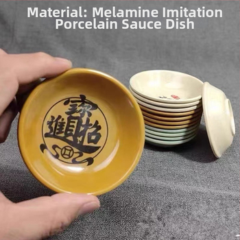 Melamínová dip miska, kruhového tvaru, s kvetinovým vzorom, retro štýl, na omáčky