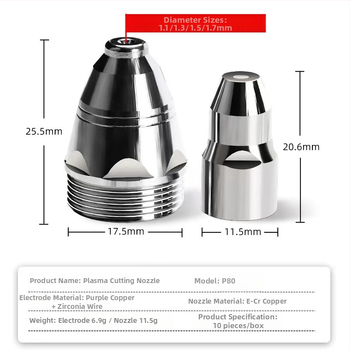 Hanjiang P80 LGK-100 plazmová rezacia dýza, kontaktného typu, pre rezanie rôznych kovov