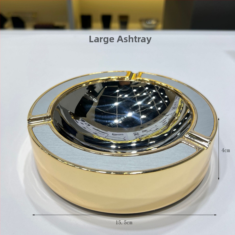 Rozsdamentes acél mikrofonállvány hamuval és pohártartóval – KTV asztali dekoráció, modern letisztult stílus, tároló funkció, 500 g