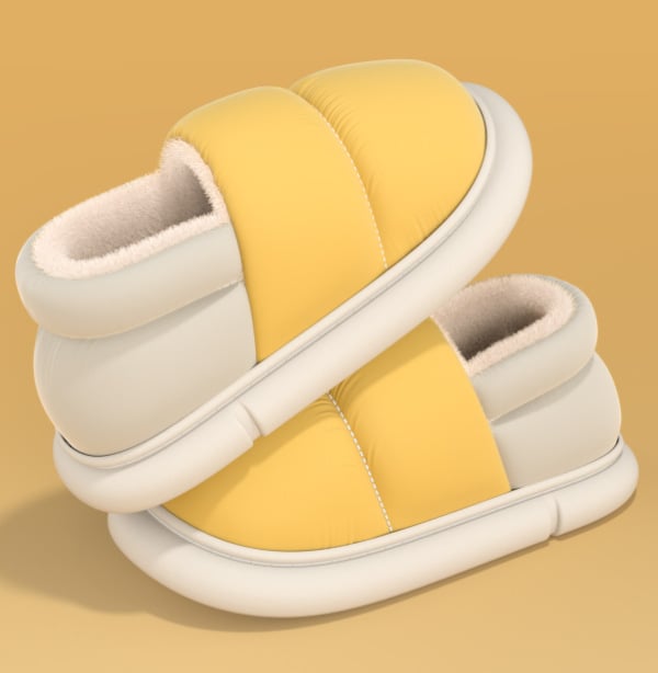 Βαμβατικές χειμερινές παντόφλες για οικιακή χρήση – Unisex, ενισχυμένη σόλα PVC, επάνω μέρος από αδιάβροχο ύφασμα με γούνα, αντιολισθητική σόλα, κλειστή φτέρνα, ζεστή εσωτερική επένδυση από φλίς