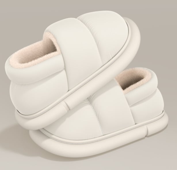 Βαμβατικές χειμερινές παντόφλες για οικιακή χρήση – Unisex, ενισχυμένη σόλα PVC, επάνω μέρος από αδιάβροχο ύφασμα με γούνα, αντιολισθητική σόλα, κλειστή φτέρνα, ζεστή εσωτερική επένδυση από φλίς