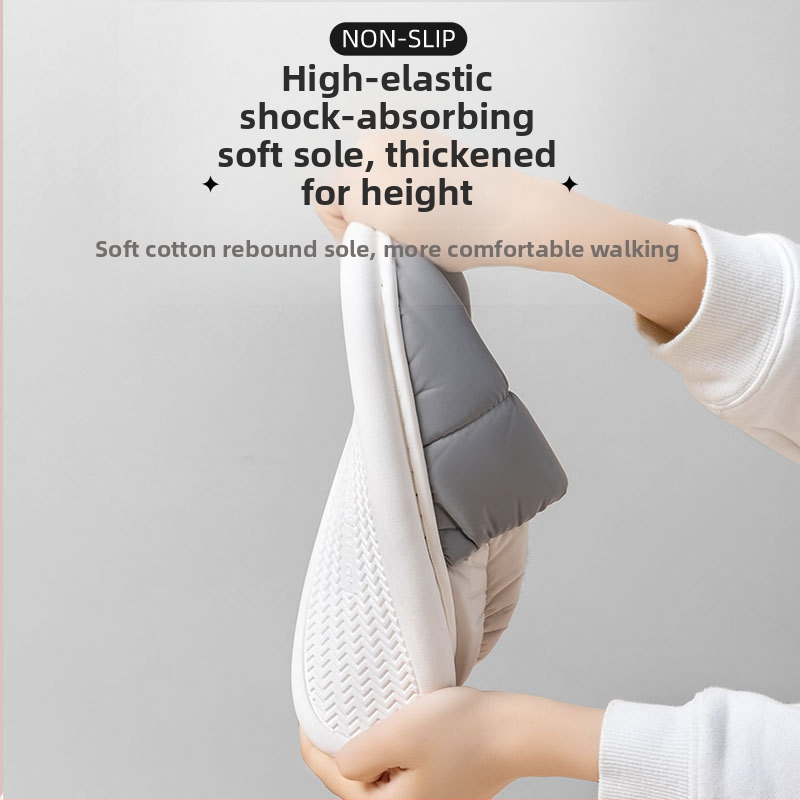 Papuče z bavlny na zimu – unisex, hrubá PVC podrážka, vrchný materiál z vodoodolného plyšového materiálu, protišmyková podrážka, uzavretá päta, teplé plyšové vnútro