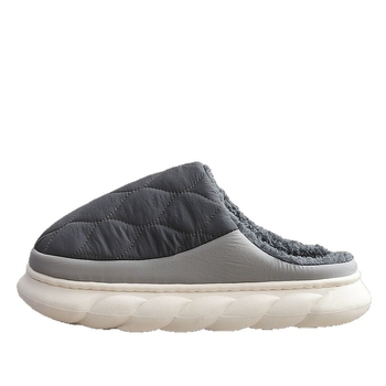 Unisex βαμβακερές παντόφλες εσωτερικού χώρου, σόλα PVC, επάνω ύφασμα με γούνινο φινίρισμα, εσωτερική επένδυση από τεχνητό τρίχωρο, αδιάβροχες