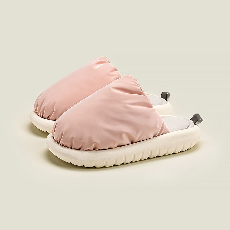 Unisex παντόφλες εσωτερικού χώρου σε κορεάτικο στυλ, επάνω από ύφασμα down, σόλα EVA, εσωτερικό από βαμβάκι, ζεστά (Upper: down cloth; Sole: EVA; Insole: cotton; Style: Korean; Warmth)