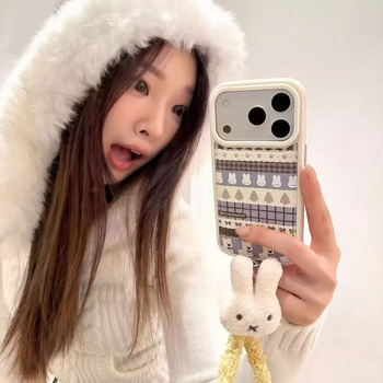 Náramok na zápästie pre telefón s dizajnom Fair Isle Miffy Rabbit, kompatibilný s Xiaomi zariadeniami — Materiál: mäkké lepidlo, Spracovanie: otlačok, Ochrana proti pádu