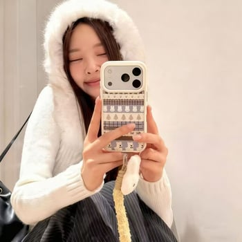 Náramok na zápästie pre telefón s dizajnom Fair Isle Miffy Rabbit, kompatibilný s Xiaomi zariadeniami — Materiál: mäkké lepidlo, Spracovanie: otlačok, Ochrana proti pádu