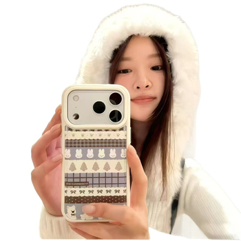 Náramok na zápästie pre telefón s dizajnom Fair Isle Miffy Rabbit, kompatibilný s Xiaomi zariadeniami — Materiál: mäkké lepidlo, Spracovanie: otlačok, Ochrana proti pádu