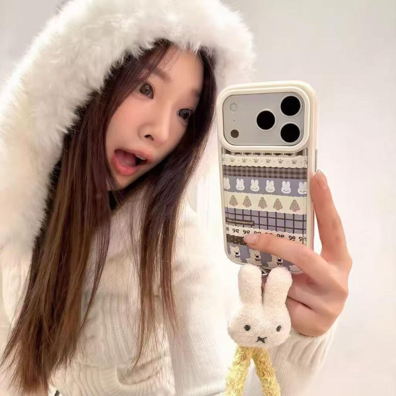 Náramok na zápästie pre telefón s dizajnom Fair Isle Miffy Rabbit, kompatibilný s Xiaomi zariadeniami — Materiál: mäkké lepidlo, Spracovanie: otlačok, Ochrana proti pádu