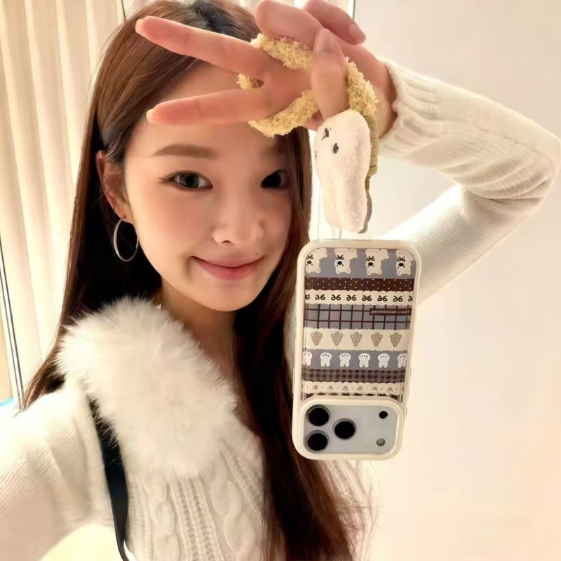 Náramok na zápästie pre telefón s dizajnom Fair Isle Miffy Rabbit, kompatibilný s Xiaomi zariadeniami — Materiál: mäkké lepidlo, Spracovanie: otlačok, Ochrana proti pádu