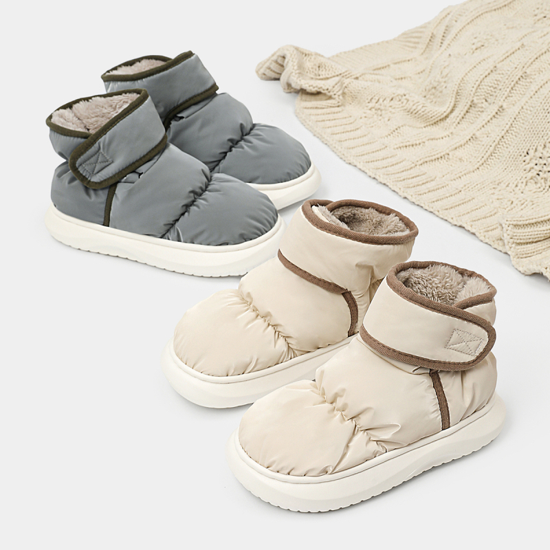 Papuci de casă unisex, căptuțiți cu fleece, talpă EVA, antiderapante, groși pentru căldură, înveliș la călcâi