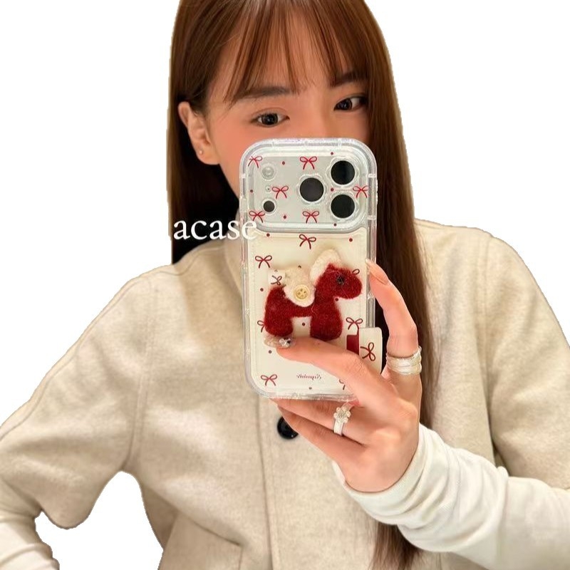 Защитен калъф за iPhone — Мека гума, релефна повърхност, удароустойчив, съвместим с Apple