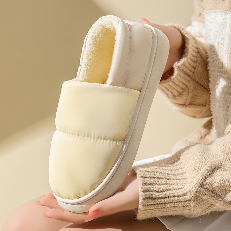 Unisex βαμβακερές παντόφλες εσωτερικού χώρου, με παχιά σόλα, επένδυση φλίς, ζεστές και αδιάβροχες, κλειστή φτέρνα, γούνινη επένδυση εσωτερικά