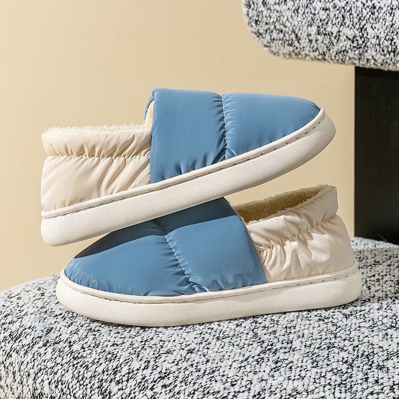 Unisex βαμβακερές παντόφλες εσωτερικού χώρου, με παχιά σόλα, επένδυση φλίς, ζεστές και αδιάβροχες, κλειστή φτέρνα, γούνινη επένδυση εσωτερικά