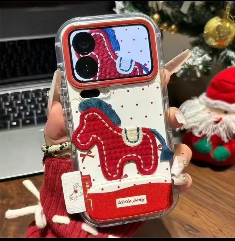 Калъф за iPhone с релефна точкова шарка, защита срещу изпускане, мек силикон, подвижна поставка