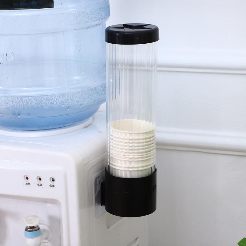 Zidni držač čaša za dozator vode — bez bušenja, zaštita od prašine, plastični materijal, 1 etaža, velika kapaciteta