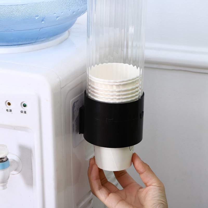 Zidni držač čaša za dozator vode — bez bušenja, zaštita od prašine, plastični materijal, 1 etaža, velika kapaciteta