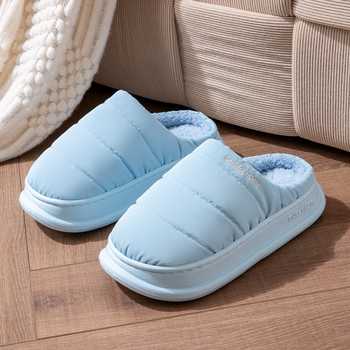 Παντόφλες από βαμβάκι, Unisex, με επένδυση φλίς, αδιάβροχη EVA σόλα, αντιολισθητική χοντρή σόλα (επένδυση φλίς; EVA σόλα; αντιολισθητική)