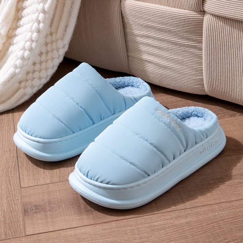 Παντόφλες από βαμβάκι, Unisex, με επένδυση φλίς, αδιάβροχη EVA σόλα, αντιολισθητική χοντρή σόλα (επένδυση φλίς; EVA σόλα; αντιολισθητική)