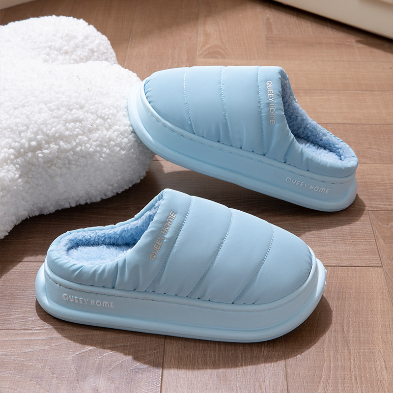 Παντόφλες από βαμβάκι, Unisex, με επένδυση φλίς, αδιάβροχη EVA σόλα, αντιολισθητική χοντρή σόλα (επένδυση φλίς; EVA σόλα; αντιολισθητική)