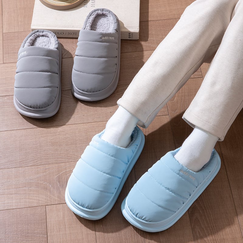 Παντόφλες από βαμβάκι, Unisex, με επένδυση φλίς, αδιάβροχη EVA σόλα, αντιολισθητική χοντρή σόλα (επένδυση φλίς; EVA σόλα; αντιολισθητική)