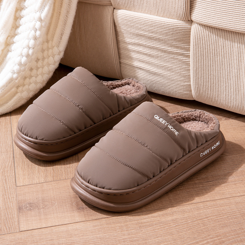 Παντόφλες από βαμβάκι, Unisex, με επένδυση φλίς, αδιάβροχη EVA σόλα, αντιολισθητική χοντρή σόλα (επένδυση φλίς; EVA σόλα; αντιολισθητική)