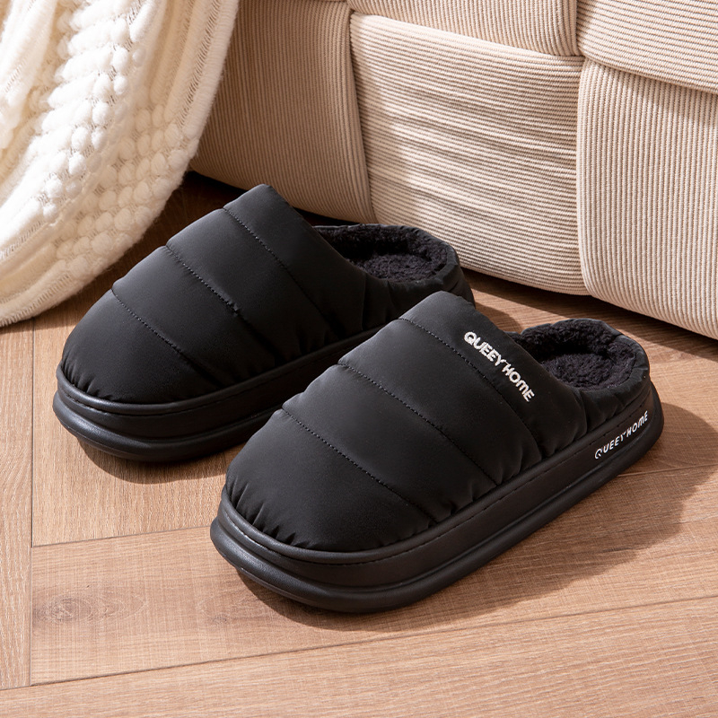 Παντόφλες από βαμβάκι, Unisex, με επένδυση φλίς, αδιάβροχη EVA σόλα, αντιολισθητική χοντρή σόλα (επένδυση φλίς; EVA σόλα; αντιολισθητική)