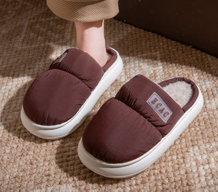 Unisex βαμβακερές παντόφλες για το σπίτι, με βελούδινο επάνω μέρος, αδιάβροτη αντιολισθητική σόλα και ζεστή επένδυση