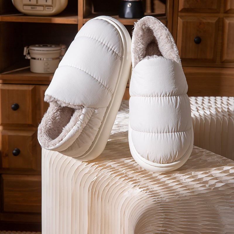 Unisex βαμβακερές παντόφλες για το σπίτι, με βελούδινο επάνω μέρος, αδιάβροτη αντιολισθητική σόλα και ζεστή επένδυση