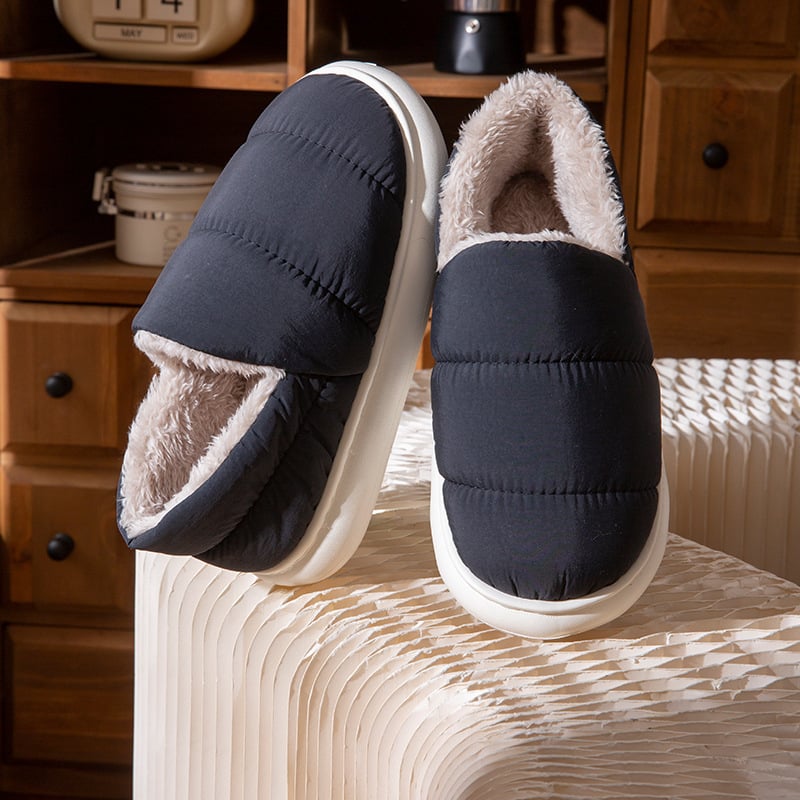 Unisex βαμβακερές παντόφλες για το σπίτι, με βελούδινο επάνω μέρος, αδιάβροτη αντιολισθητική σόλα και ζεστή επένδυση